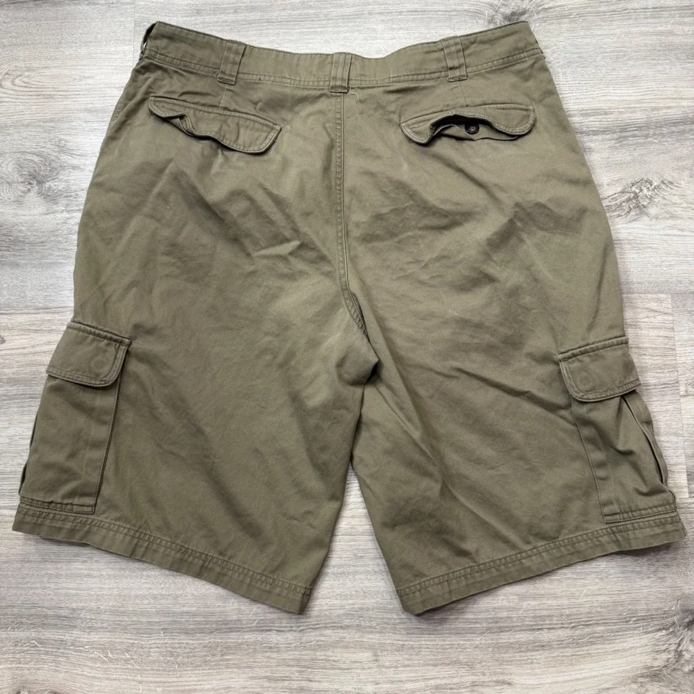 Geoffrey Beene Mens Cargo Shorts Olive Green‎ Cotton Twill Size 36